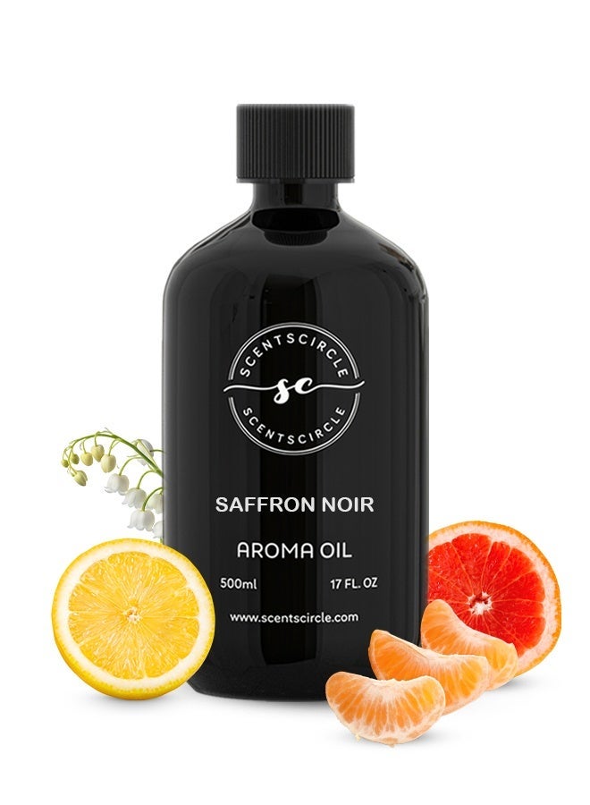 Scentscircle Saffron Noir Fragrance Diffuser Oil 500ml with Lime & Sicilian Orange | Mandarin & Lily-of-the-Valley Heart | Soft Musk & Floral Base for Shops, Home, Spa & Office | Scentscircle - Image 1